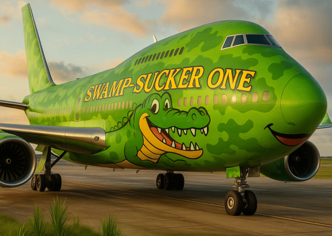 TRUMP UNVEILS “SWAMP-SUCKER ONE”: FREE QATARI JET IS TOTALLY NOT CORRUPT, OK?